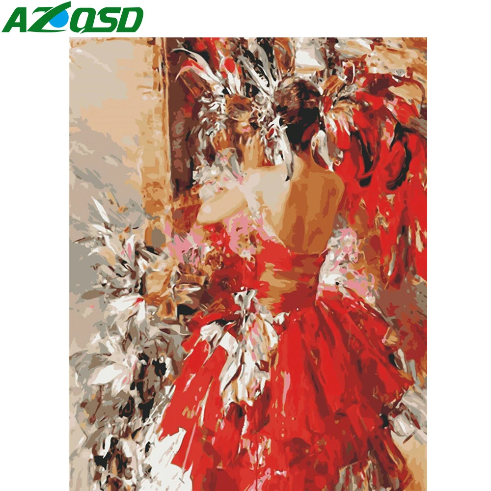 AZQSD 40x50 см DIY Краски по номерам для взрослых портрет маслом ing холст комплекты