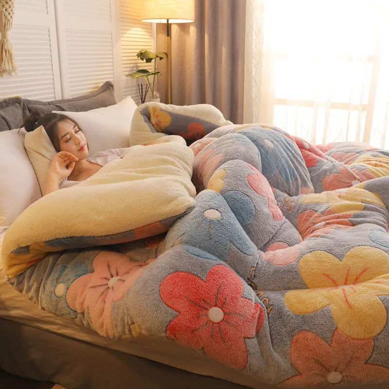 

Весеннее и осеннее одеяло, двойное одеяло, теплое двухстороннее одеяло из искусственной шерсти, очень теплое зимнее одеяло