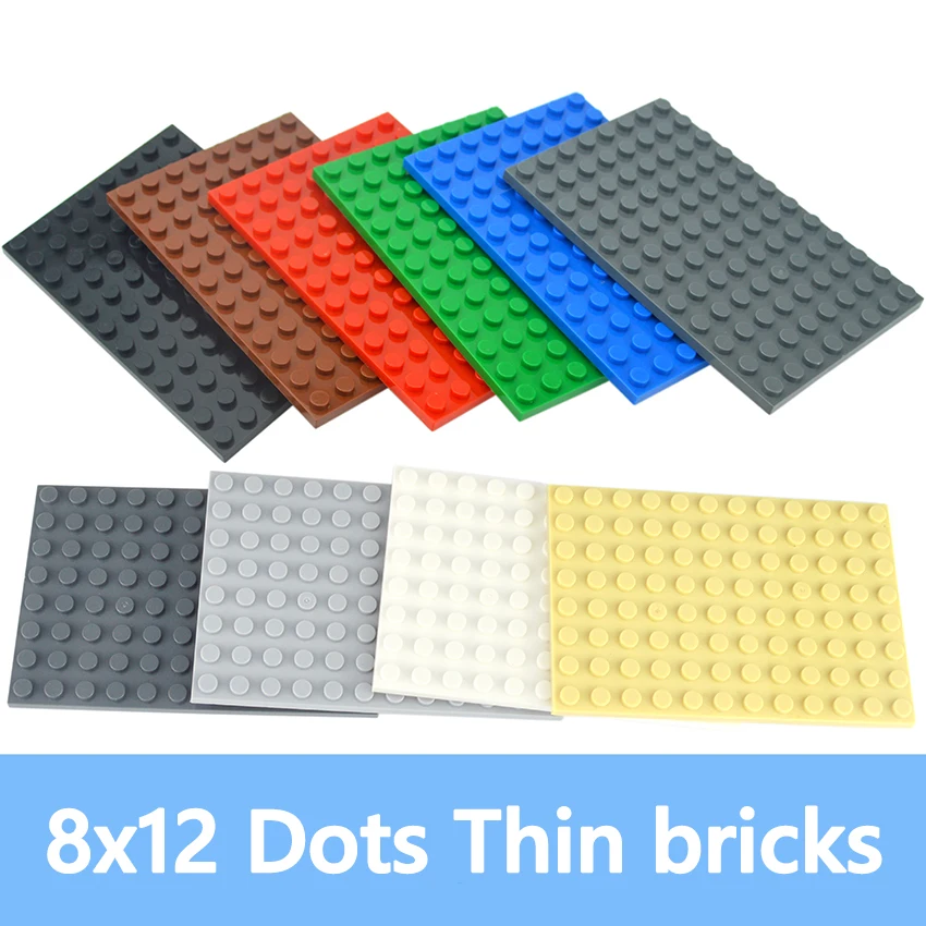 

6pcs DIY Building Blocks 8x12 Dots Thin Figures Bricks Educational Creative Assembles Particles Size Compatible With Brand Toys