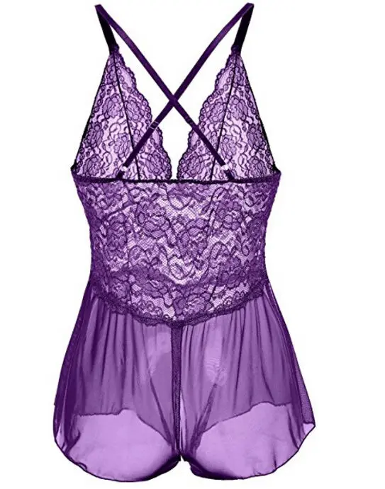 Сексуальное нижнее белье боди комбинезон женское кружевное V-образная Пижама