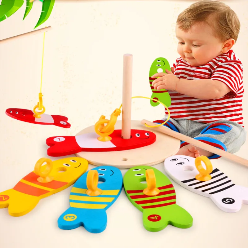 

Wooden Digital Fishing Set Toy Column Game Puzzle Early Education Toys Children Gifts