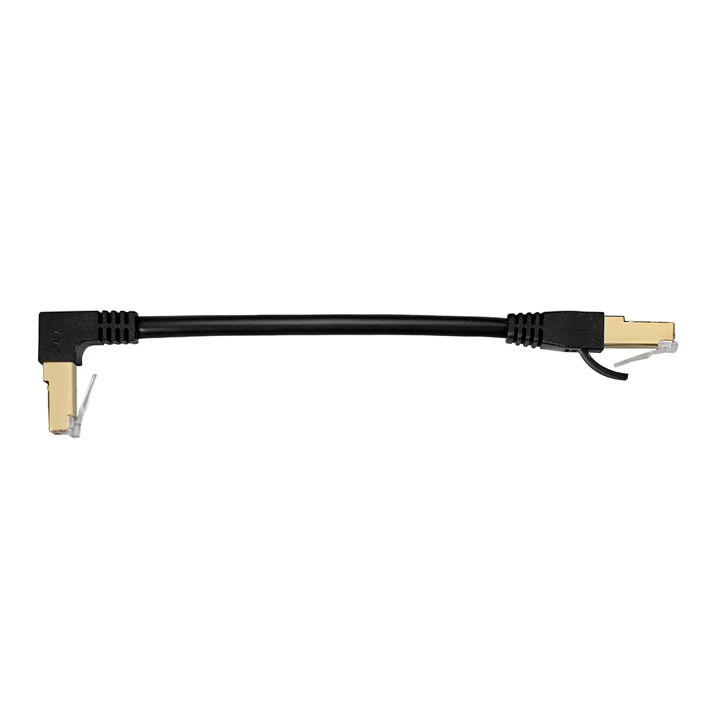

1pc Cat 7 Ethernet Patch Cable Right Angles RJ45 Gigabit Network Cords Wire 0.3M
