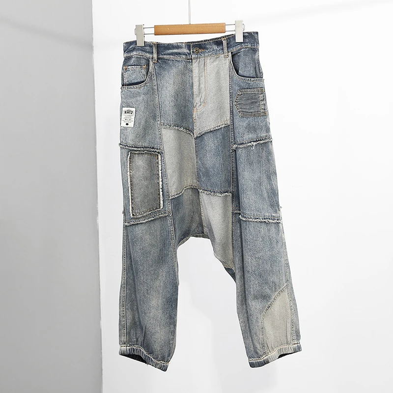 Винтажный дизайн женский весенний светильник синие блоки пэчворк эластичный