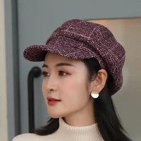 korean beret casual hat octagonal cap for women hot selling high quality autumn winter new hat female wild street headdress