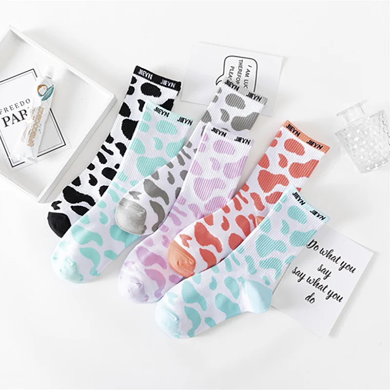 

Fashion Women Socks New Street Sports Warmer Thicken Colorful Middle Tube Women's Spotted Socks