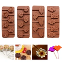 silicone lollipop molds cute shapes candy cake chocolate baking moulds pan bakeware decorating tools paper stick kitchen gadgets