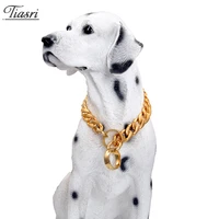 tiasri 15mm stainless steel dog chain metal training pet collars thickness slip dogs collar large dogs pitbull pet accessories