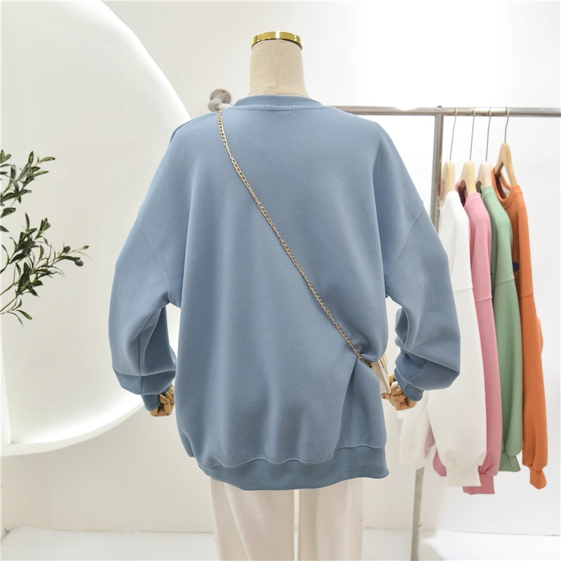 

Age-Reducing Cartoon Printed Sweater Women's Loose Korean Style 2021 Spring New round Neck Pullover Long Sleeve Top Fashion