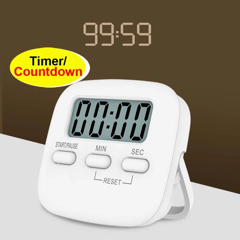 

Digital Kitchen Timer 1PC Reminder LCD Screen with Foldable Stand and Magnet Timing Countdown for Cooking Baking Gym Working