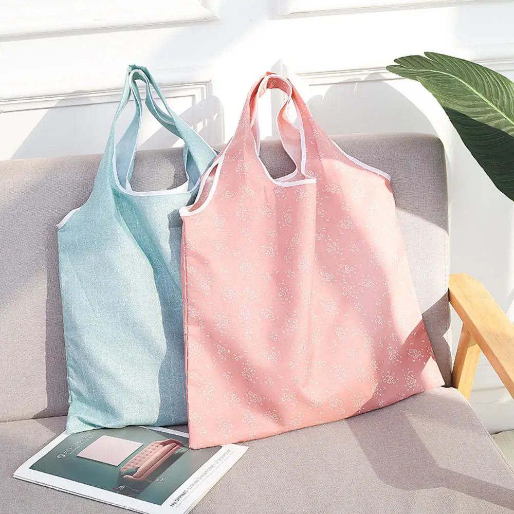 

Printed Snap-on Folding Shopping Bag Supermarket Large-capacity Environmentally Friendly Tote Bag Travel Grocery Bags