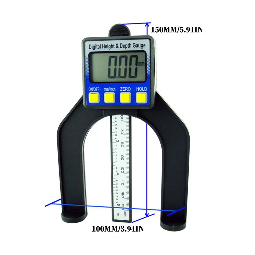 

Digital Height Gauge Table Saw Depth Gauge with Three Measurement Units Locking Screw for Woodworking Router Table 80mm