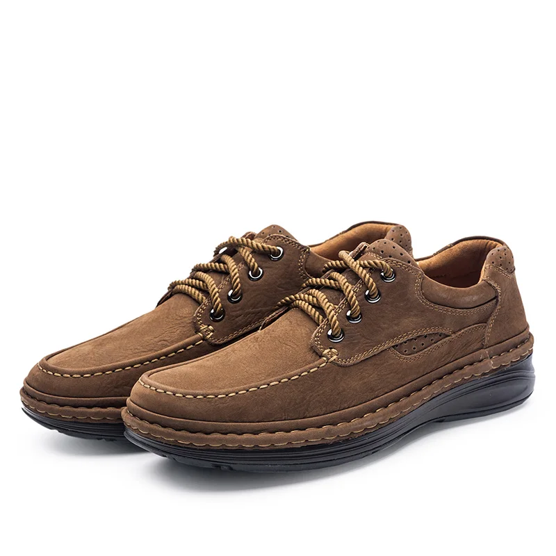 Ботинки из натуральной кожи Мужская Осенняя обувь на шнуровке Уличная