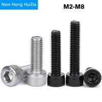 din912 hex socket head cap screw hexagon thread machine allen bolt 304 stainless steel black 12 9 class m2 m2 5 m3 m4 m5 m6 m8