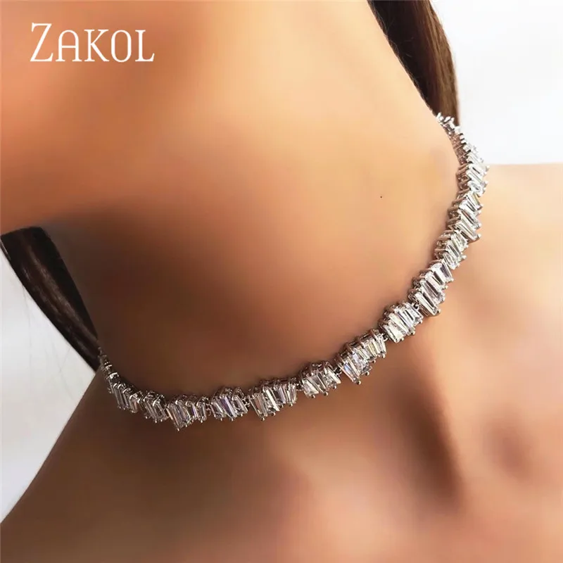 ZAKOL модные брендовые ювелирные изделия 3 цвета прямоугольный кубический цирконий