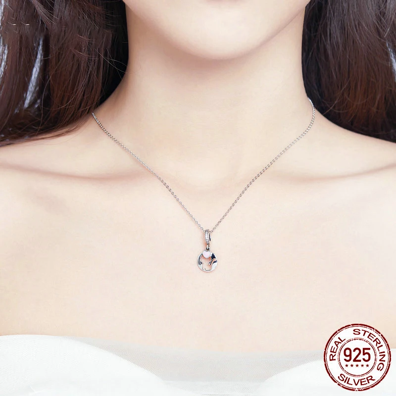 

Lovely Cat 925 Sterling Silver Pendant Charm Openwork Kitty Pet Animal Charms for Women DIY Jewelry Accessories