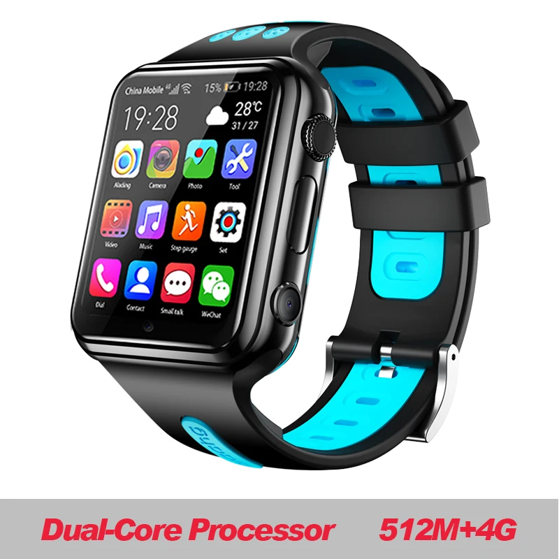 W5 4G black blue 696, 4G, gps, Wi-Fi, для студентов/детей, Смарт-часы, телефон H1/W5, система android, приложение, установка, Bluetooth, умные часы, 4G, sim-карта - Цвет: W5 4G black blue