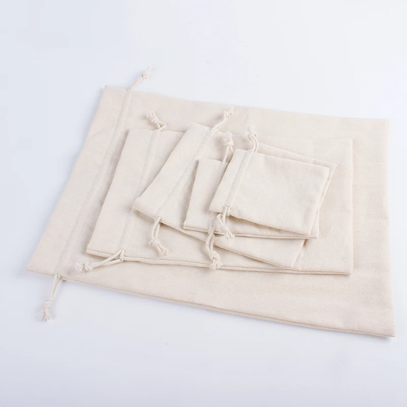20PCS Linen Gift Bags Cotton Jute Drawstring Pouch Packing Jewelry Makeup Party Wedding Candy Wrappling Reusable Sack Print Logo | Дом и сад