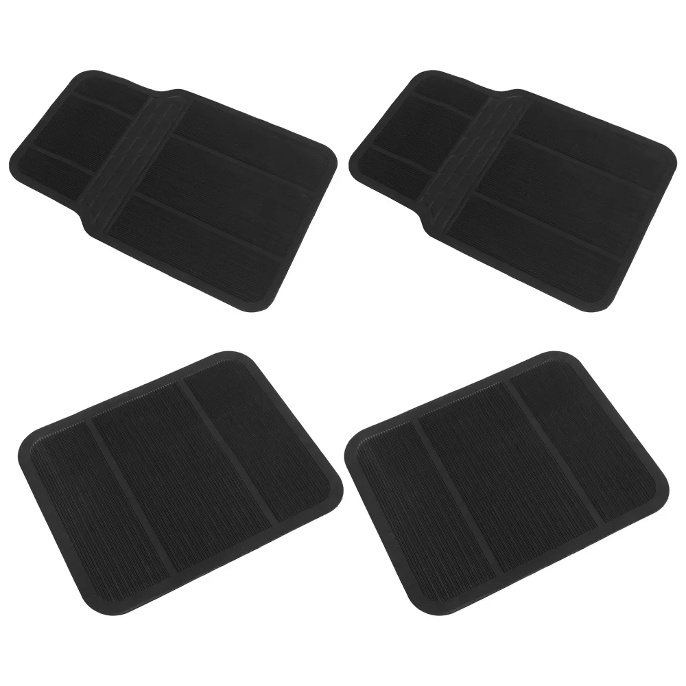 

1 Set 4 Pcs PVC Waterproof General Car Floor Mats Vehicle Foot Mats (Black)