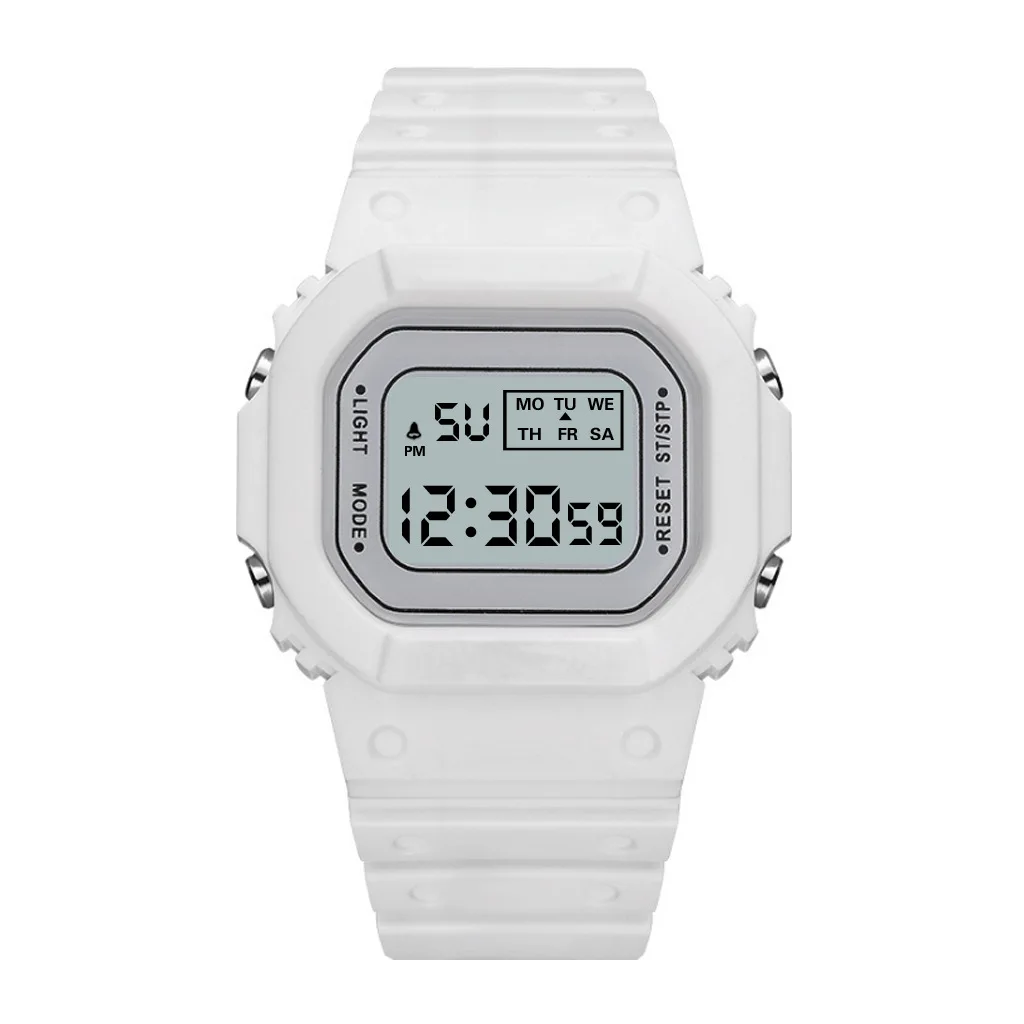 new men watch sports calendar alarm clock led display electronic watch plastic strap watches for women digital watch reloj mujer free global shipping