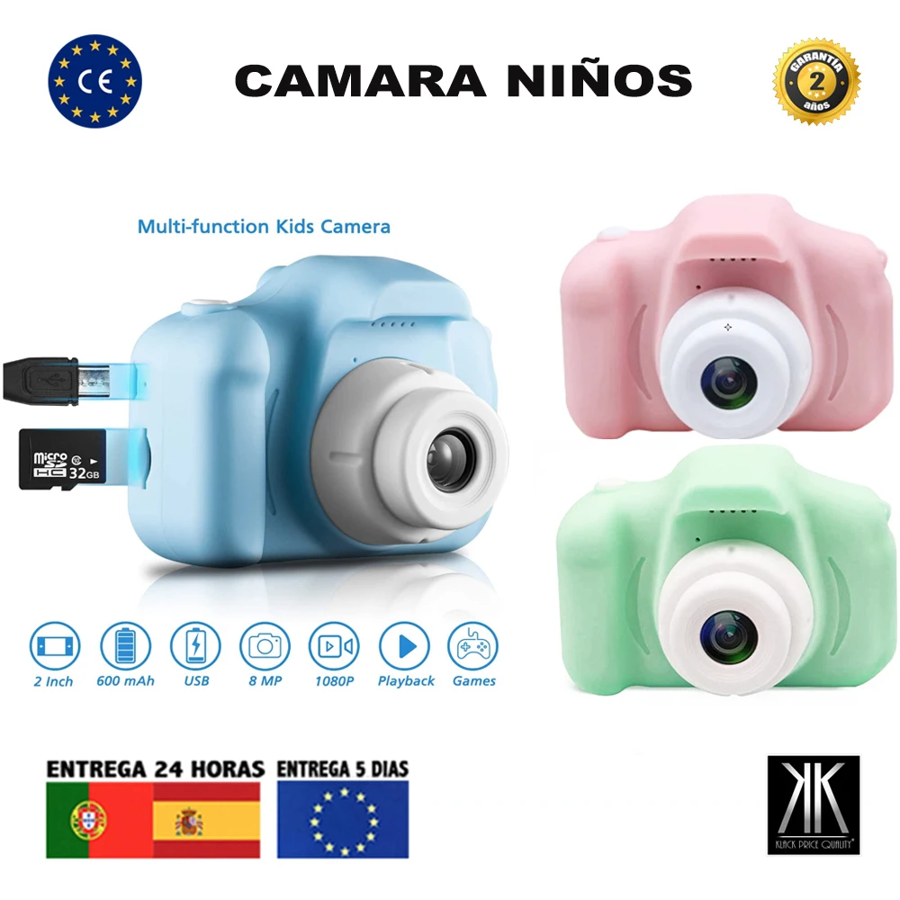 Kids camera, educational toys for regal Mini Digital camera 1080P video projection screen 2 inch Klack