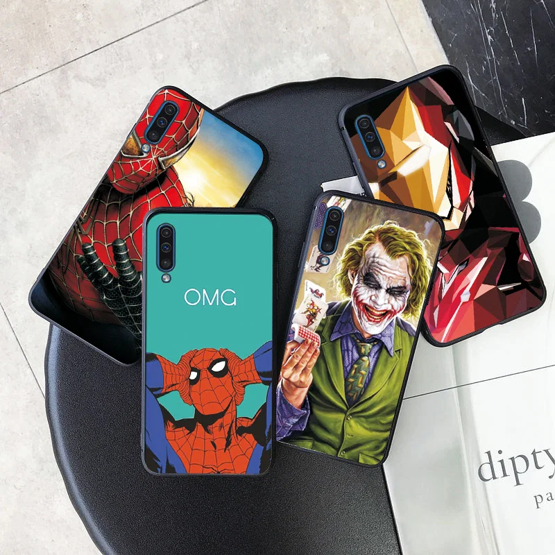Для samsung A10 A20 E A30 A50 A40 A60 A70 чехол КРЫШКА ДЛЯ samsung A30S A50S A70S M40 с героями комиксов Марвел, бетмен И Дедпул черный чехол для телефона из ТПУ с принтом в виде ракушки