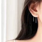 Висячие серьги Kpop, корейские, минималистичные, длинные, с кисточками, висячие, для женщин, в подарок, геометрические блоки