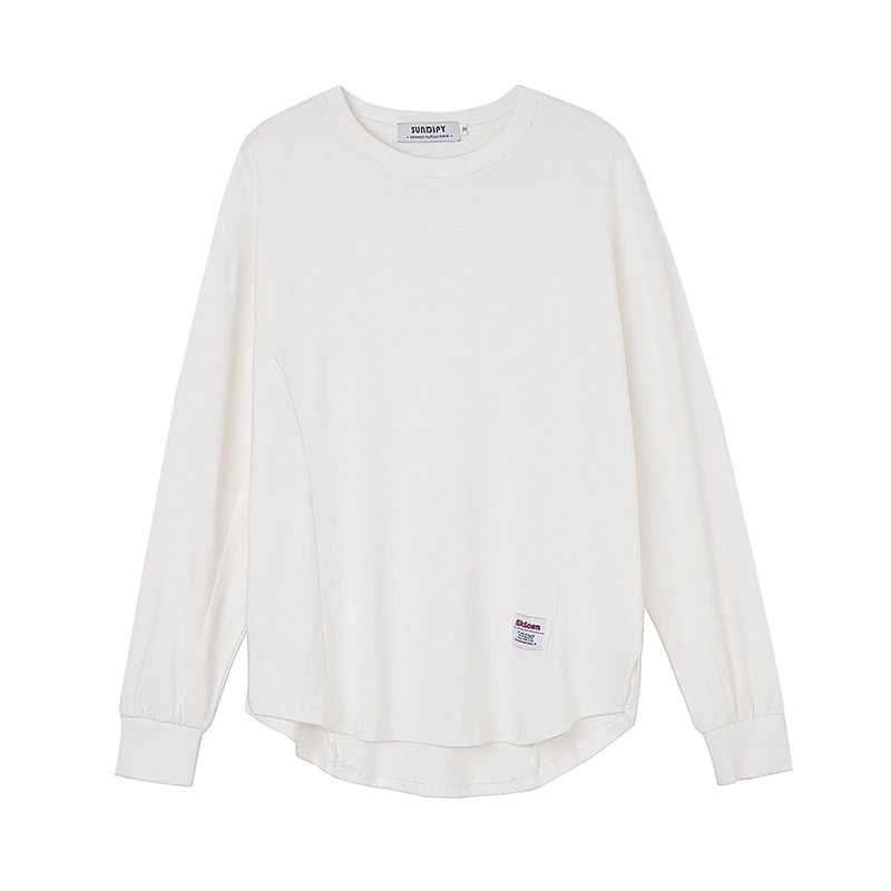 

Men's Cotton Solid T-shirt Men Hip Hop Streetwear O Neck Tshirts Male Oversized Tee Shirts Long Sleeve Casual T Shirt Tee