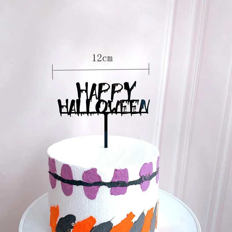 Новинка акриловый Топпер для торта на Хэллоуин Ins кот летучей мыши трюк или