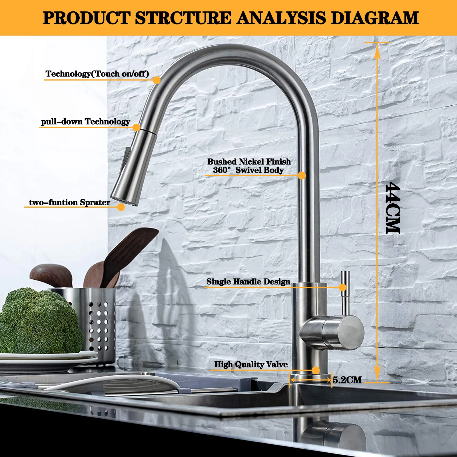 

Pull Out Sensor Kitchen Faucets Black Stainless Steel Smart Induction Mixed Tap Touch Control Sink Tap Torneira De Cozinha