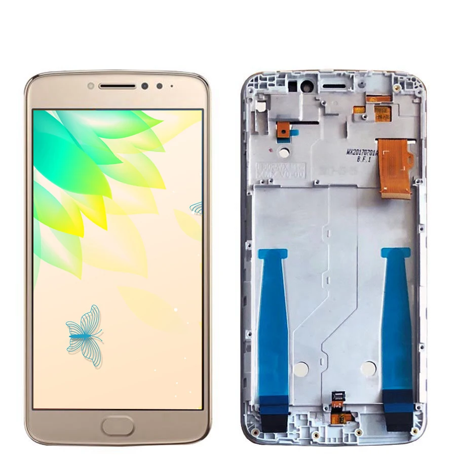 Gold with Frame 5," для Motorola Moto E4 Plus рамка сенсорного ЖК-экрана дигитайзер для MOTO E4 Plus дисплей XT1770 XT1773 XT1771 XT1772 - Цвет: Gold with Frame