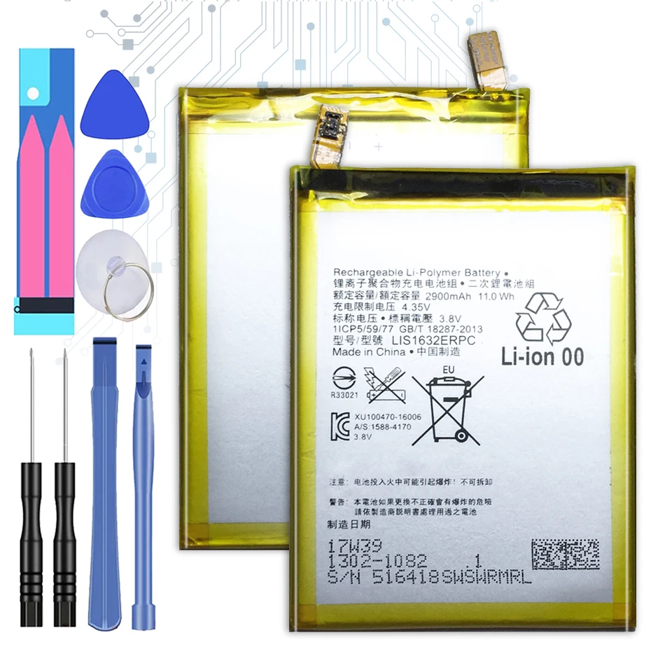 LIS1632ERPC 2900mAh Сменный аккумулятор для SONY Xperia XZ F8331 F8332 DUAL + номер