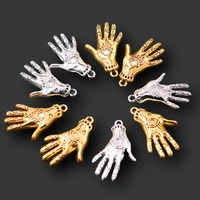 10pcs fashion palm metal pendant tattoo hand charms devil hand charms elven hand charms diy jewelry handicraft 3119mm a2185