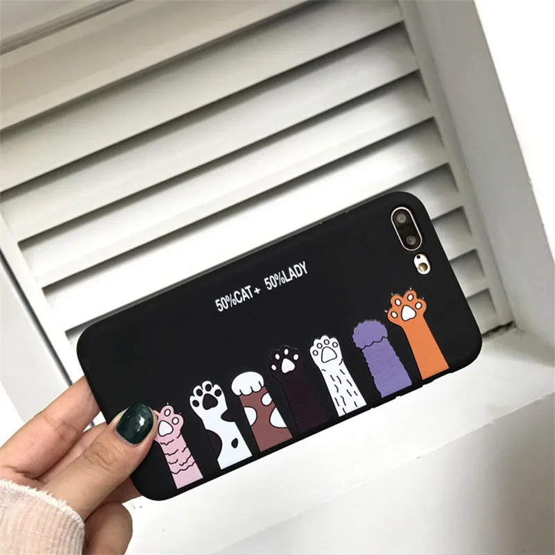 милый котенок лапа шаблон чехол для iPhone X XS 7 8 Plus 6 6s Мягкий силиконовый Для 6s| |
