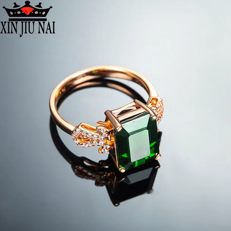 Luxurious Classic Rose Gold natural jadeite engagement ring ladies boutique jewelry Valentine's Day gift | Украшения и