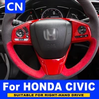 abs steering wheel frame suitable for honda civic red interior wheel cover decoration car styling accessories