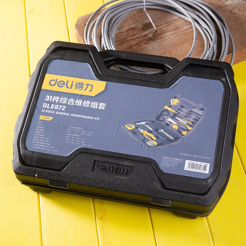 Набор бытовых инструментов deli ручные инструменты сделай сам домашний ящик для