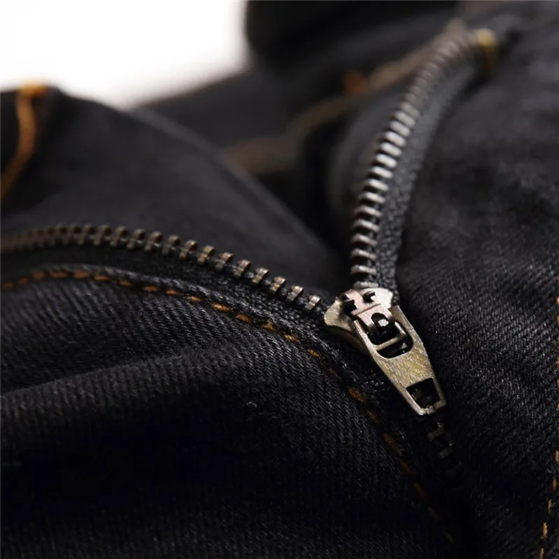 Мужские брюки индивидуальные рваные облегающие на молнии стрейчевые джинсовые