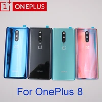 original for one plus 8 back battery cover housing door rear case with camera frame glass lens for oneplus 8 adhesive tape