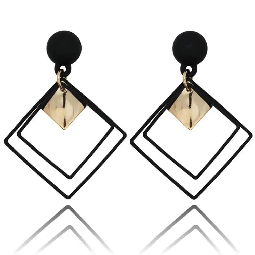 11 Модные Винтажные женские длинные серьги из сплава ромбов с подвеской вечерние