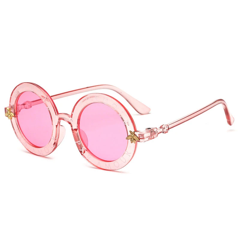 

Round Frame Sunglasses Kids Gold Bee Children Glasses UV400 Baby Summer Cute Girl Eyewear