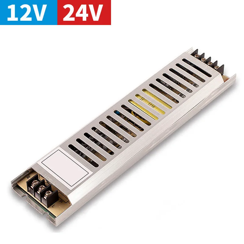 

Ultra-Thin LED Power Supply DC12V 60W 100W 150W 200W 300W Adapter LED Lighting Transformer 220V 12V 24V For Led Strip