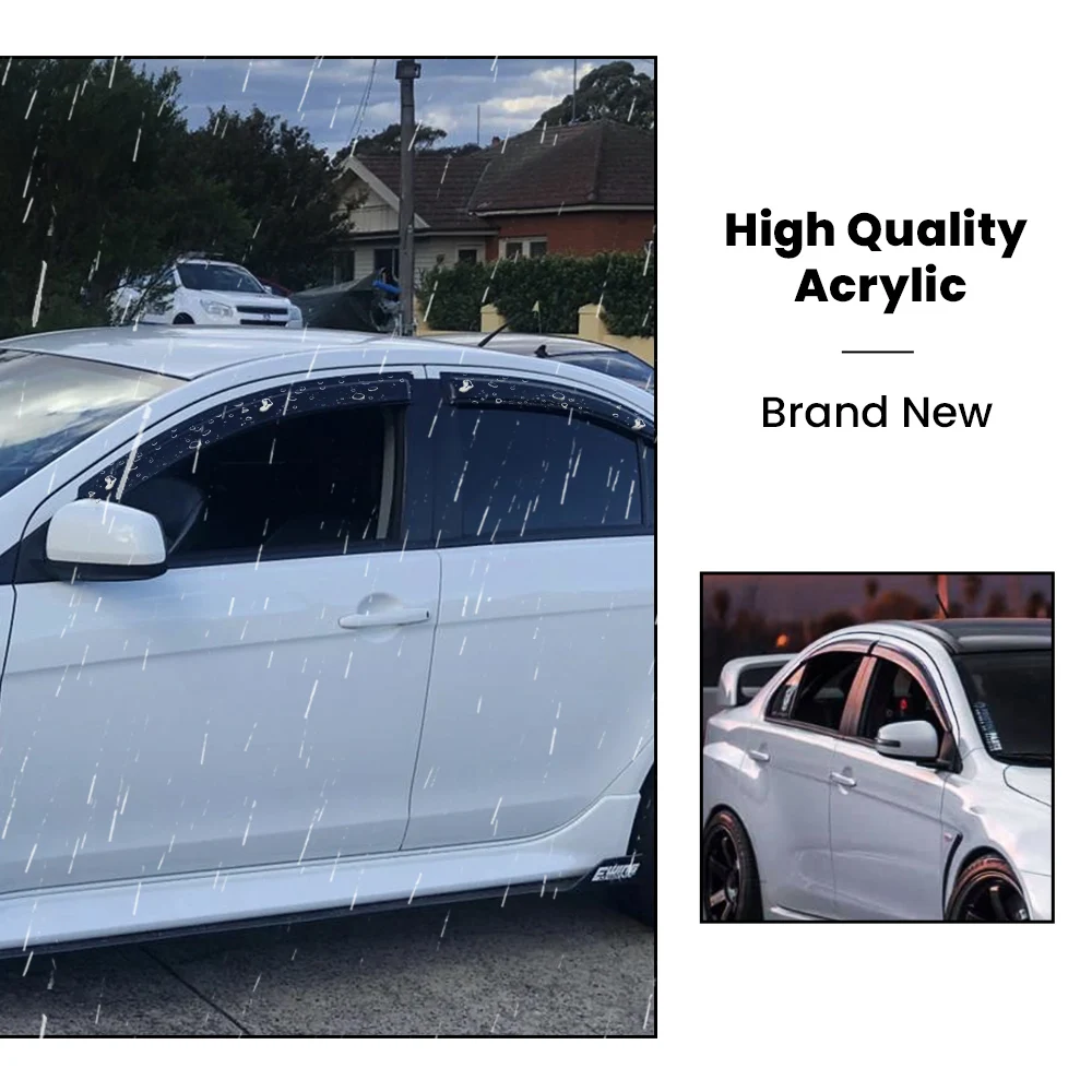 

4pcs Window Vent Visor For Mitsubishi Lancer Sedan 2008-2017 Rain Sun Deflector