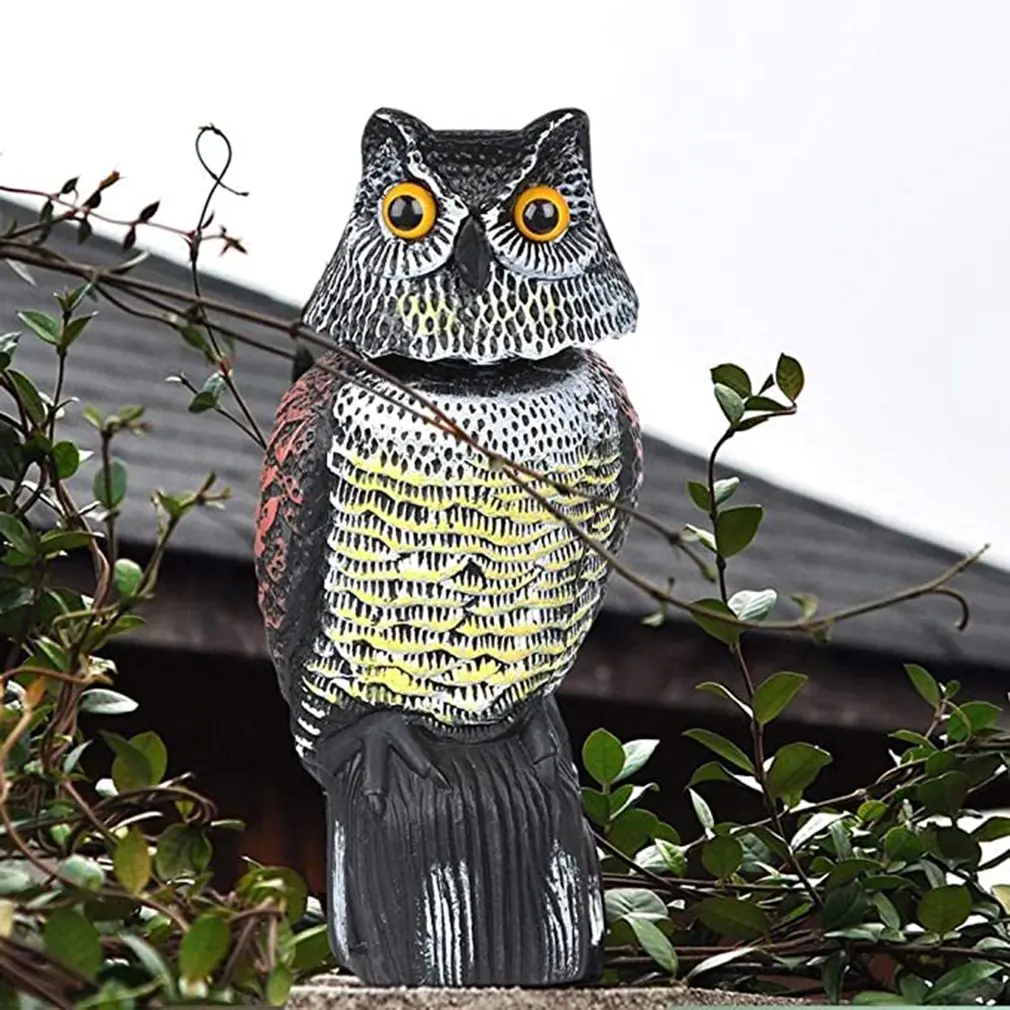 

Cute Rotating Head Owl Bird Repellent Bird Pest Control Scarecrow Garden Courtyard Decoration Adornment Simulation