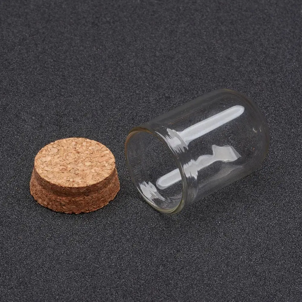 100pcs Clear Glass Dome Cloche Cover Bell Jar with Cork Base For Jewelry Beads Container Dried Flower Display Decoration