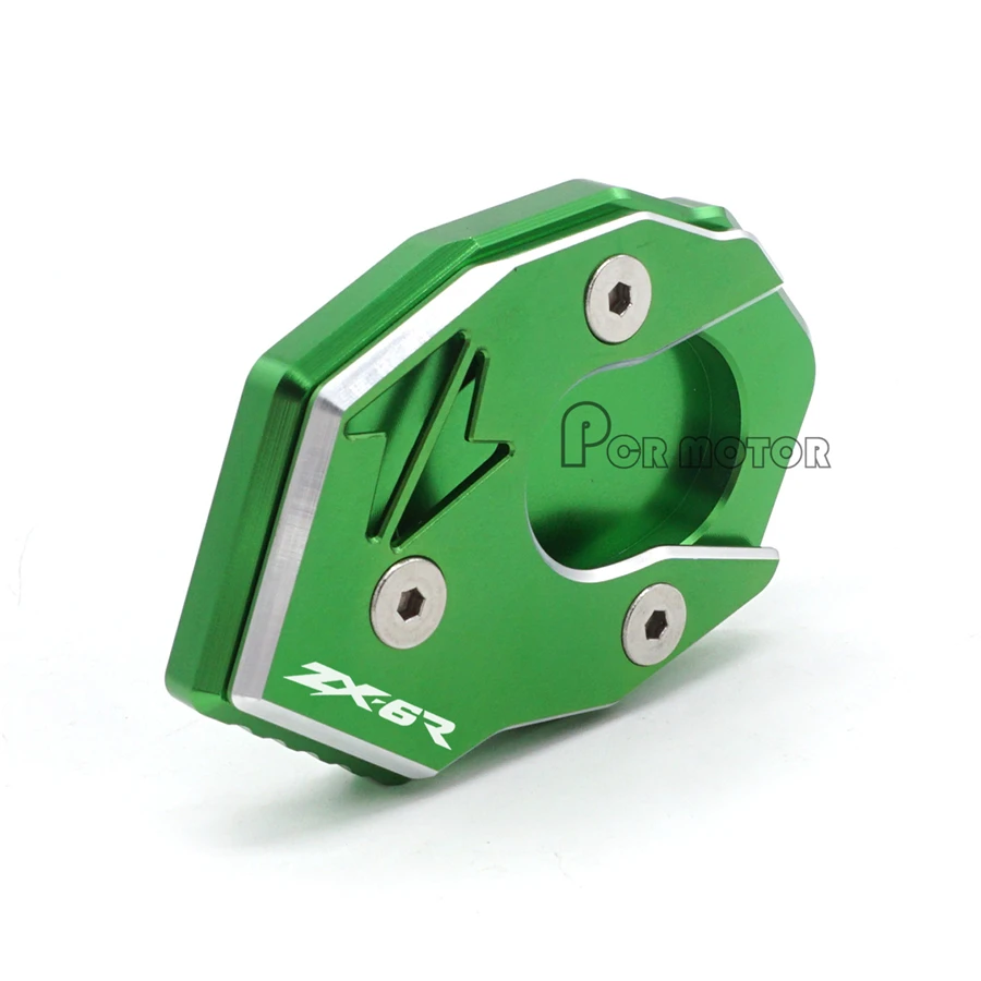 Newest LOGO ZX-6R CNC Aluminum Side Stand Extension Enlarge For KAWASAKI ZX6R ZX 6R 2009-2016 2010 2011 2012 2013 2014 2015 | Автомобили и
