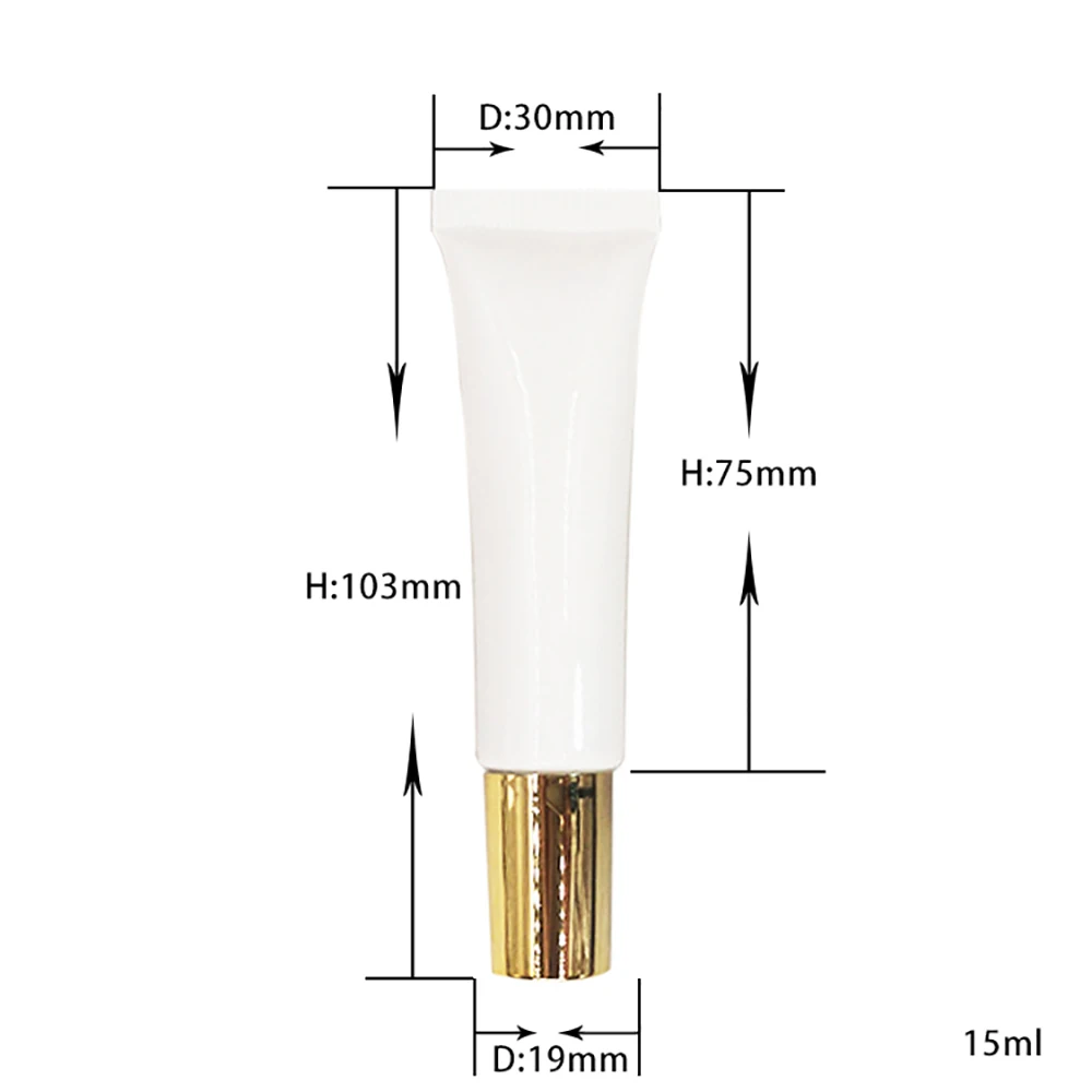 Plastic Soft Tube with Gold High Rotate Lid 15ml Hot Sale