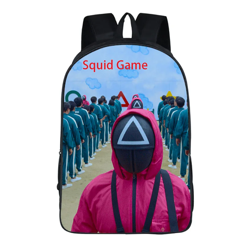 

3D Squid Game Backpack Students Boys Girls Schoolbag 3d Oxford Waterproof Women Men Outdoor Travel Laptop Bags