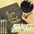 Набор золотых жидких хромированных маркеров 2021, 0,7, 1,0 мм