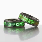 Оптовая продажа, 36 шт.лот, кольца из нержавеющей стали с изображением Иисуса рыбы, светящиеся в темноте, ювелирные изделия для мужчин и женщин