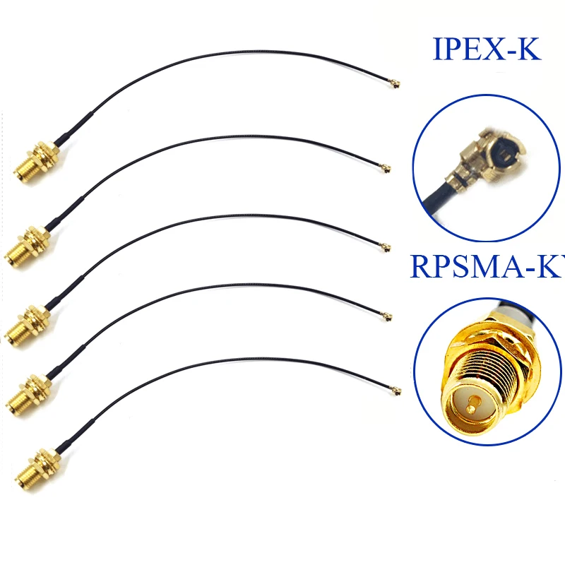 5 шт. кабель разъема SMA Female to uFL/u. FL/IPX/IPEX UFL to SMA Female RG1.13 антенна RF кабель в сборе RP-SMA-K - Цвет: IPEX to RP-SMA-K